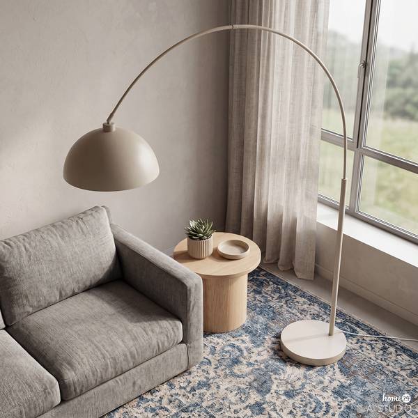 Bogenleuchte ELARA Eisen - 1-flammig - Beige