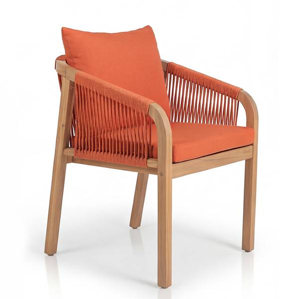 Gartenessgruppe Evoa 7-teilig Akazie massiv / Webstoff - Terracotta