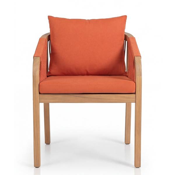 Gartenessgruppe Evoa 7-teilig Akazie massiv / Webstoff - Terracotta