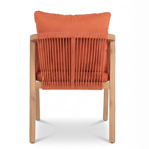 Gartenessgruppe Evoa 7-teilig Akazie massiv / Webstoff - Terracotta
