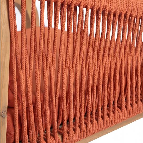 Gartenessgruppe Evoa 7-teilig Akazie massiv / Webstoff - Terracotta