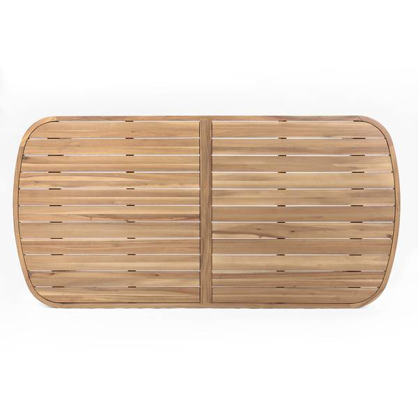 Gartenessgruppe Evoa 7-teilig Akazie massiv / Webstoff - Terracotta