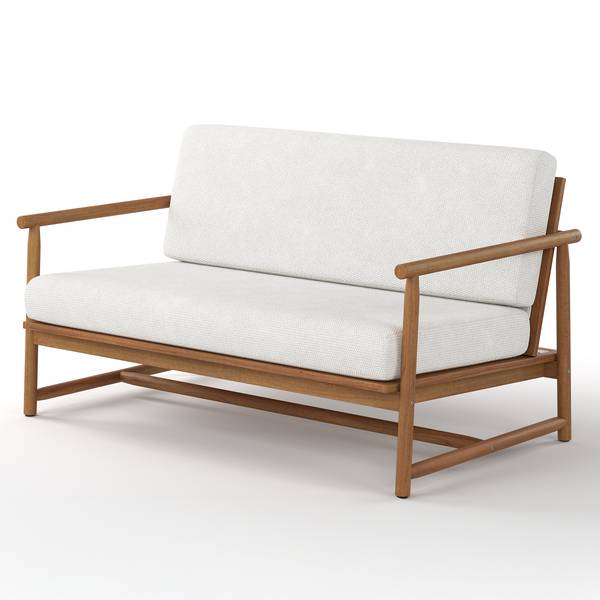 Set di 3 mobili da esterno Teva Legno di acacia massello / Tessuto - Acacia marrone / crema