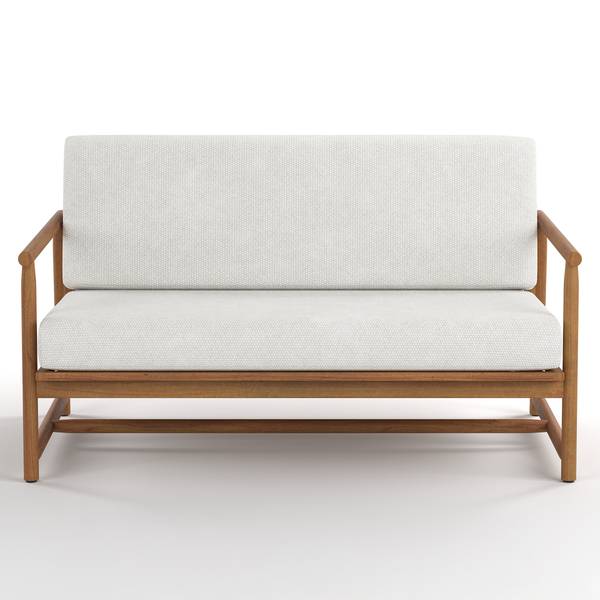Set di 3 mobili da esterno Teva Legno di acacia massello / Tessuto - Acacia marrone / crema