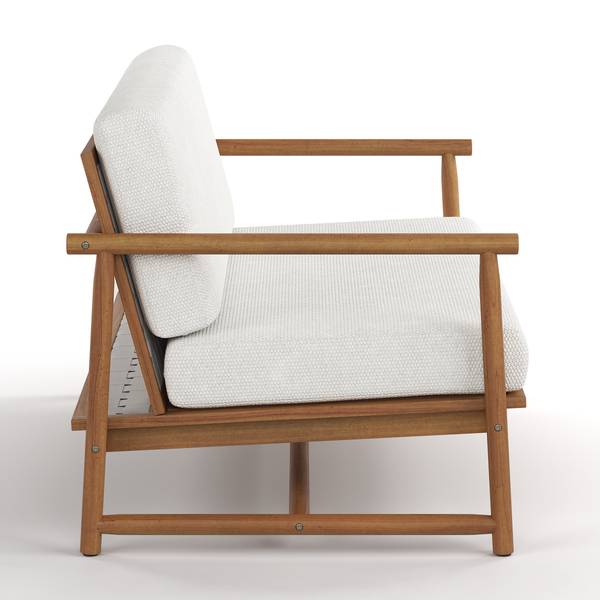 Set di 3 mobili da esterno Teva Legno di acacia massello / Tessuto - Acacia marrone / crema