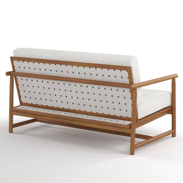 Set di 3 mobili da esterno Teva Legno di acacia massello / Tessuto - Acacia marrone / crema
