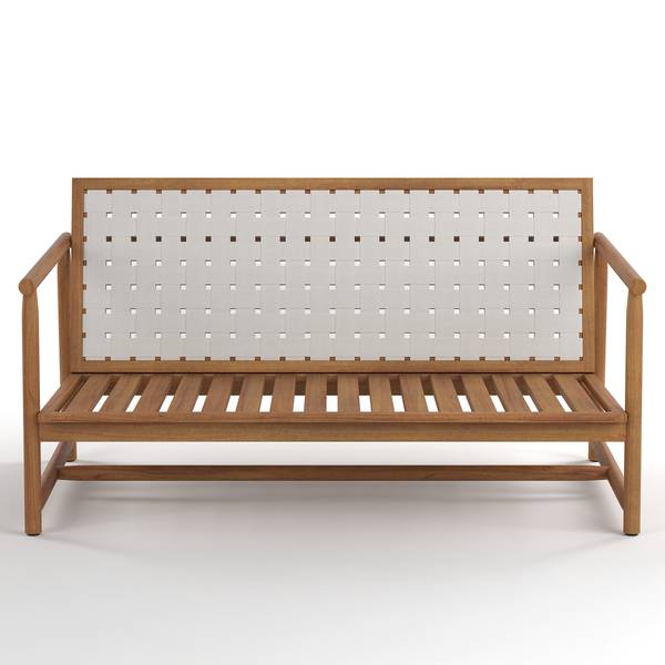 Set di 3 mobili da esterno Teva Legno di acacia massello / Tessuto - Acacia marrone / crema