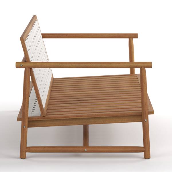 Set di 3 mobili da esterno Teva Legno di acacia massello / Tessuto - Acacia marrone / crema