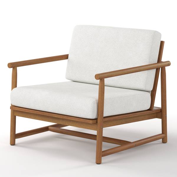 Set di 3 mobili da esterno Teva Legno di acacia massello / Tessuto - Acacia marrone / crema