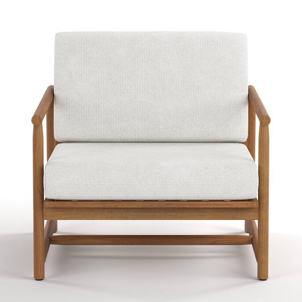 Set di 3 mobili da esterno Teva Legno di acacia massello / Tessuto - Acacia marrone / crema