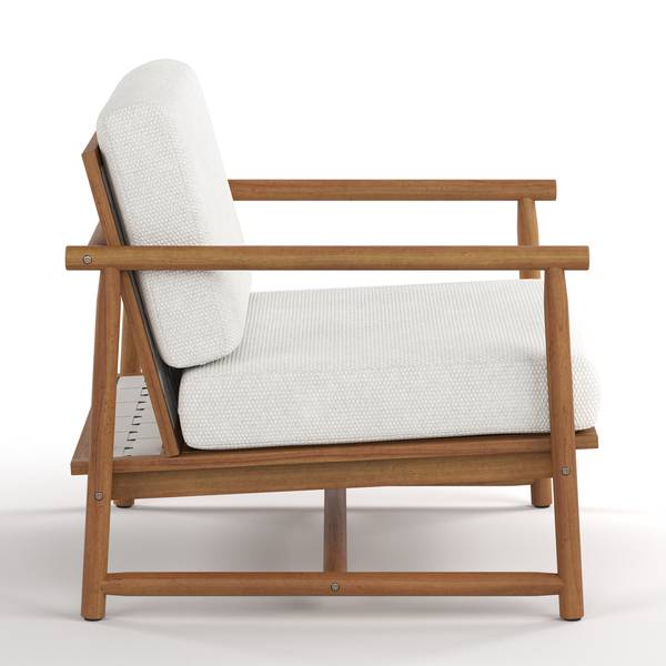 Set di 3 mobili da esterno Teva Legno di acacia massello / Tessuto - Acacia marrone / crema