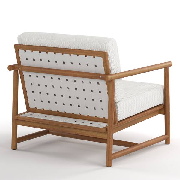 Set di 3 mobili da esterno Teva Legno di acacia massello / Tessuto - Acacia marrone / crema