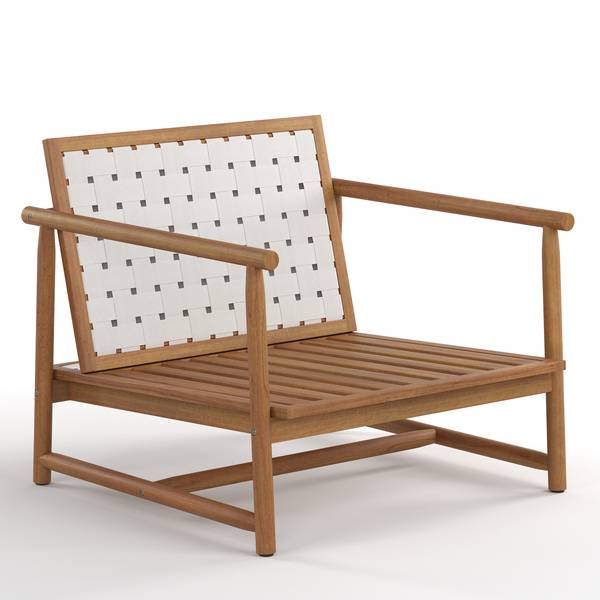 Set di 3 mobili da esterno Teva Legno di acacia massello / Tessuto - Acacia marrone / crema