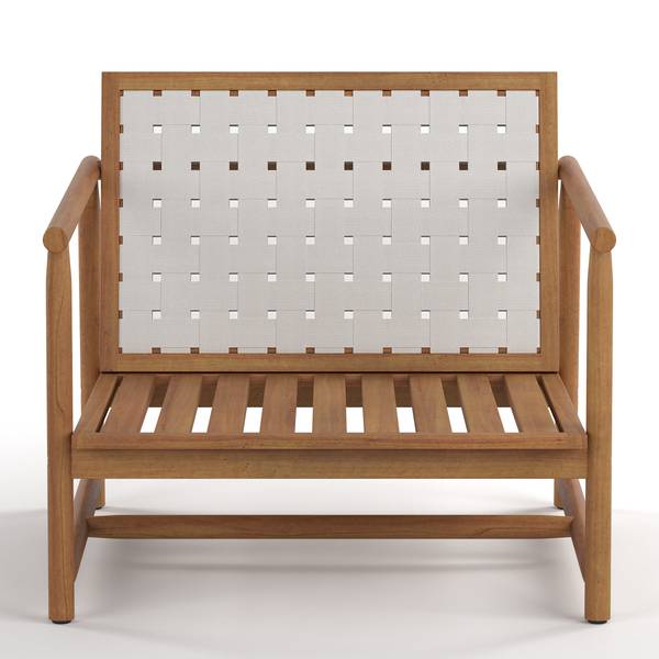 Set di 3 mobili da esterno Teva Legno di acacia massello / Tessuto - Acacia marrone / crema