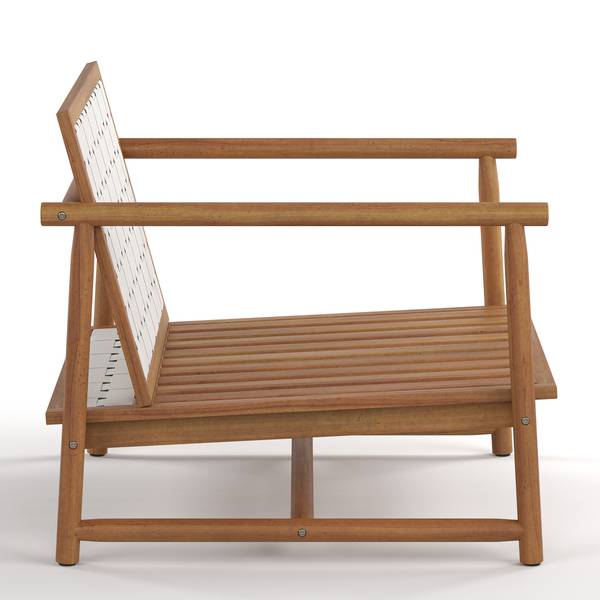 Set di 3 mobili da esterno Teva Legno di acacia massello / Tessuto - Acacia marrone / crema