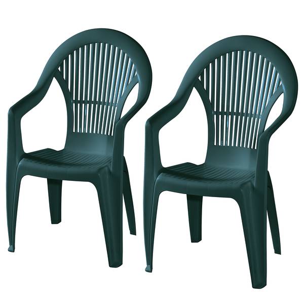 Stapelstuhl Vega 2er Set Polyethylen - Dunkelgrün