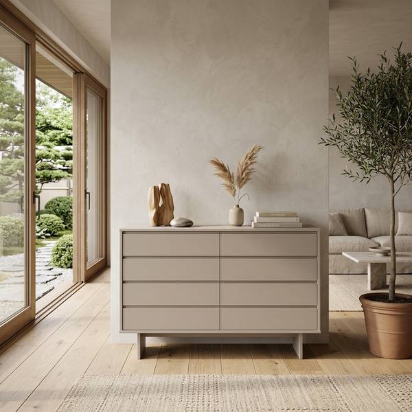 Massive Kommode VAROO Taupe