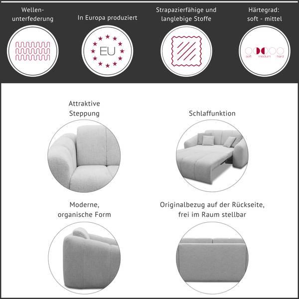 Schlafsofa Ailcy Chenille Rebana: Creme