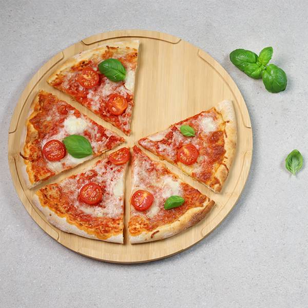 Assiette à pizza Uripa Marron - Bambou - 36 x 2 x 36 cm