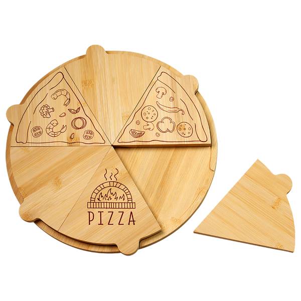 Assiette à pizza Uripa Marron - Bambou - 36 x 2 x 36 cm