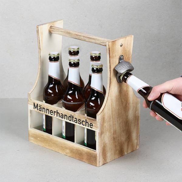 Flaschenträger Kimni Braun - Holzwerkstoff - 25 x 32 x 17 cm