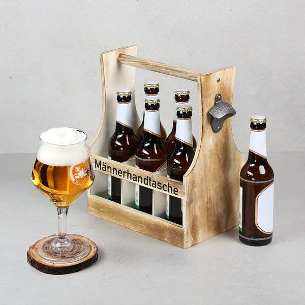 Flaschenträger Kimni Braun - Holzwerkstoff - 25 x 32 x 17 cm