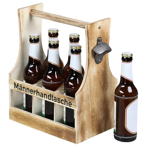 Flaschenträger Kimni Braun - Holzwerkstoff - 25 x 32 x 17 cm