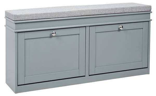 Schuhschrank Estha 11 Grau - Holzwerkstoff - 24 x 52 x 104 cm