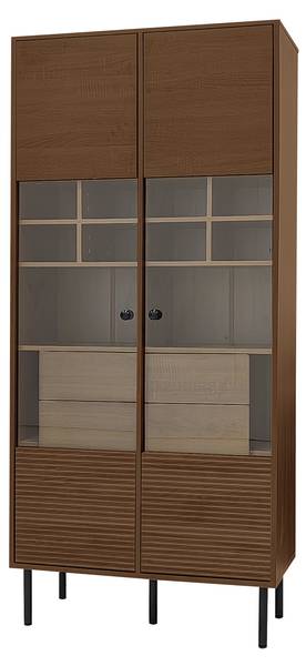 Hoher Badezimmerschrank CB04 Braun - Holzwerkstoff - 35 x 165 x 76 cm