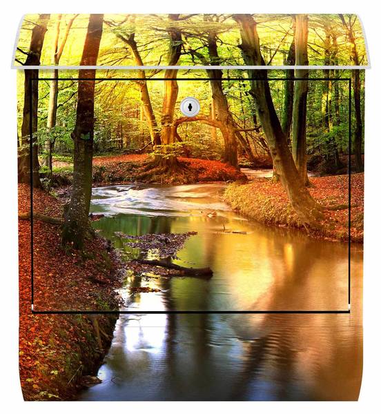 Briefkasten Autumn Fairytale Rot - Stahl - 39 x 46 x 13 cm