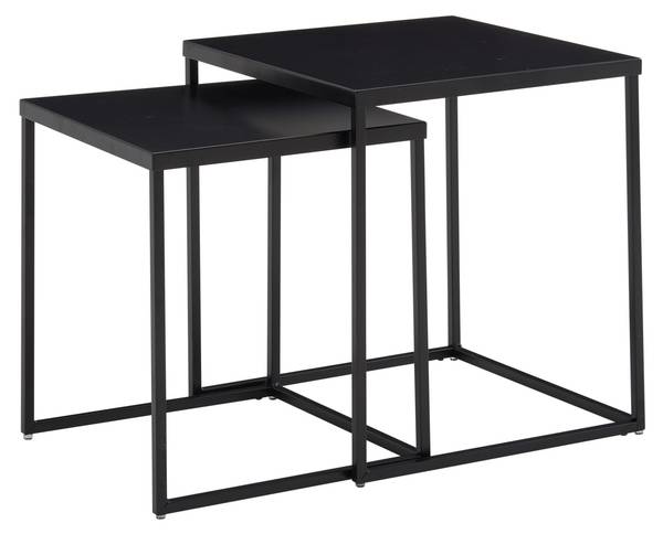 Satztisch MELIDES 2er-Set Schwarz - Stahl - 40 x 45 x 40 cm
