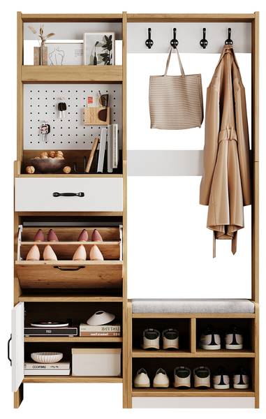 Garderobenset BAZoom457 Ⅳ Braun - Holzwerkstoff - 180 x 109 cm