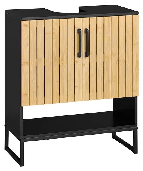Badkameronderkast BZR202-SCH zwart - bruin - plaatmateriaal op houtbasis - 30 x 70 x 60 cm