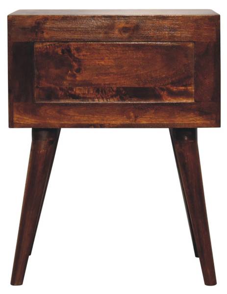 Table de nuit T-Bar Marron - Manguier - Laiton - 45 x 58 x 35 cm