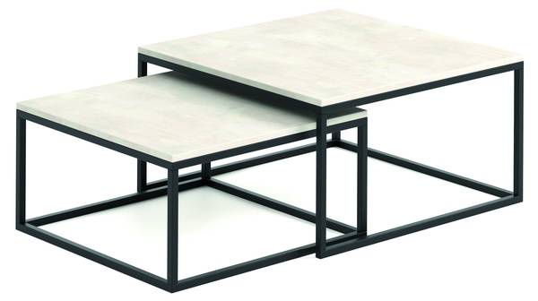 Couchtischen DUO 2-tlg Schwarz - Cremeweiß