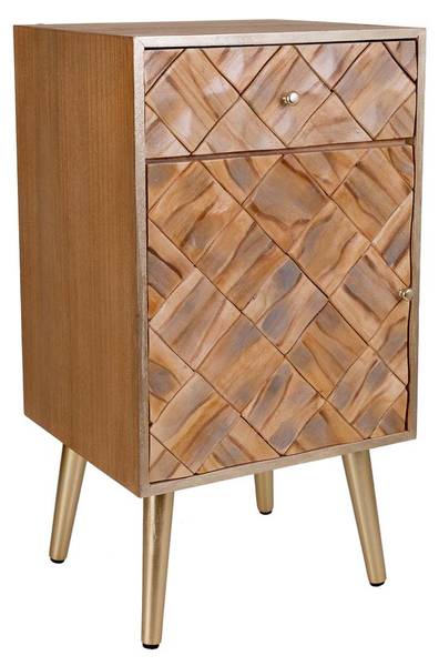 Nachttisch Masaya Braun - Massivholz - 40 x 71 x 35 cm