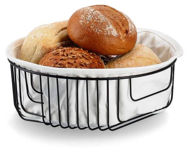 Brotkorb m. Beutel, Metall/Baumwolle kaufen