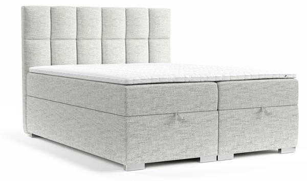 Boxspringbett Essence mit Topper Grau - Liegefläche Breite: 160 cm