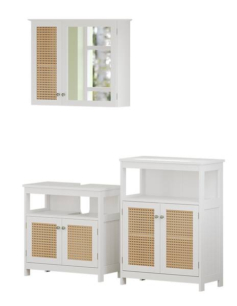 Badmöbel-Set Rosario 40451, 3er Set Weiß - Holzwerkstoff - 60 x 60 x 30 cm