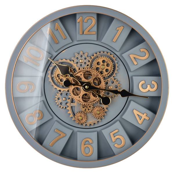 Wanduhr RAMSEY Blau - Kunststoff - 7 x 40 x 40 cm