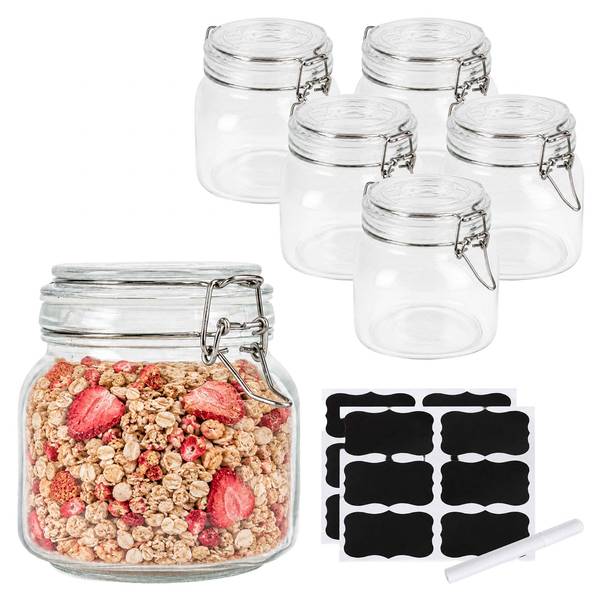 Inmaakpotten, set 6x750 ml ijzer - silicone - 12 x 13 x 12 cm