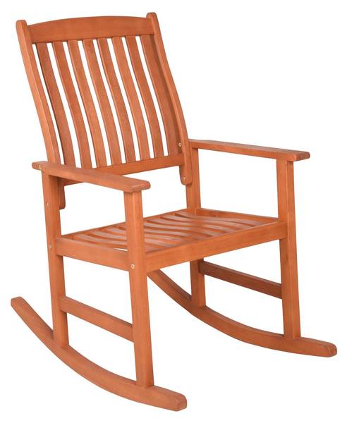 Outdoor-Schaukelstuhl CEDRIC Braun - Massivholz - 62 x 102 x 94 cm