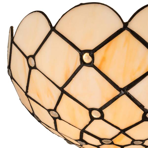 Tiffany Wandleuchte 7705 Weiß - Glas - 25 x 14 x 25 cm