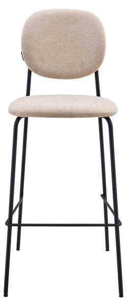 Barhocker 2er-Set Lya Beige - Strukturstoff - Frottee - Stahl - 46 x 108 x 53 cm