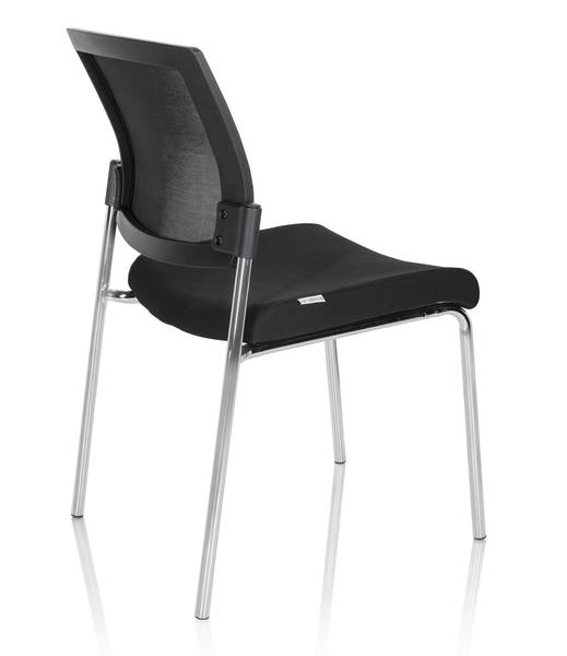 Esszimmerstuhl K9 V Schwarz - Strukturstoff - Netzstoff - Polyester - 58 x 90 x 48 cm