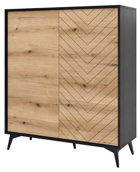 Wohnwände DIAMO 5-tlg Schwarz - Braun - Holzwerkstoff - 311 x 178 x 39 cm