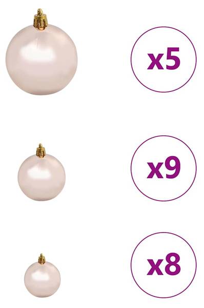 Künstlicher Weihnachtsbaum 3700000068-5 Grün - Roségold - Weiß - 60 x 120 x 60 cm