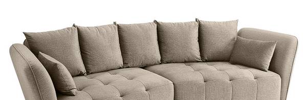 5-Sitzer Sofa ROYAL Beige - Polyester - Webstoff - Velours - 295 x 86 x 145 cm