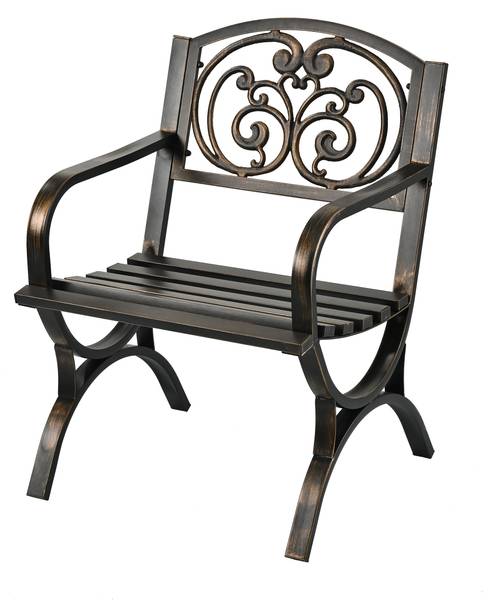 Chaise de jardin vintage en métal Noir - Doré