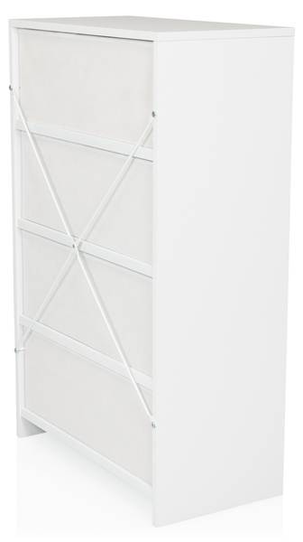 Kommode ESTORIA Weiß - Aluminium - 58 x 92 x 30 cm